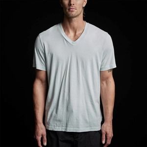 James Perse Men's MLJ3352 Short Sleeve V-Neck Tee T-Shirt in Light Blue